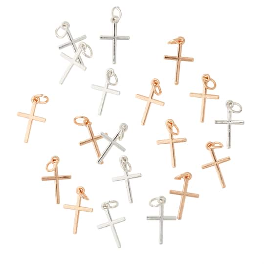 12 Packs: 20 ct. (240 total) Metal Cross Charms by Bead Landing™
